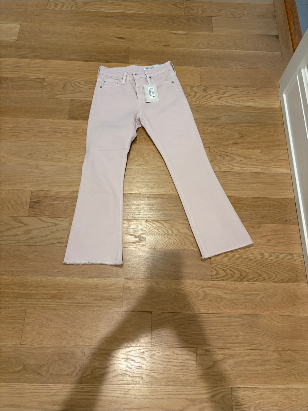 NWT AG Adriano Goldschmied Pale Pink Boot Cut Jeans